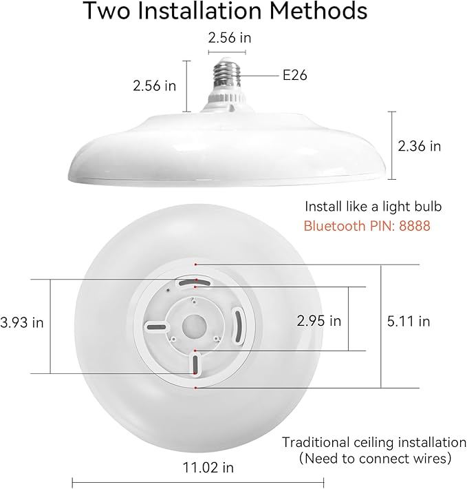Smart Waterproof LED Flush Mount Ceiling Light Fixture,with Bluetooth Speaker,11 Inch,18 watt,Dimmable Music Lamp,RGB Color Changing Light with Remote Control,for Bathroom,Shower,Bedroom