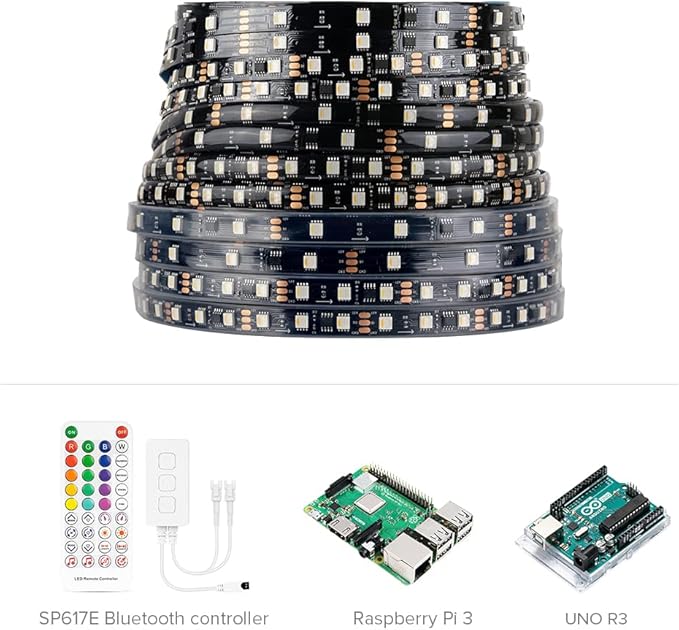 BTF-LIGHTING WS2814 IC RGBW RGB+Cool White (Similar WS2812B) Addressable DC12V 16.4FT 60LED/m 20pixel/m Flexible 4 Colors in 1 Dream Color LED Strip IP30 for Home Decor (No Adapter or Controller)