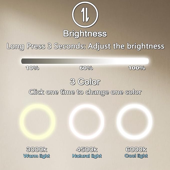 24 x 36 Inch Wood Frame LED Oval Mirror with Lights Smart Memory 3 Color Dimmable Frontlight AntiFog Wooden Grain Design 36 Inch Wood Oval Lighted Vanity Mirror for Bathroom Salon Wall Mounted