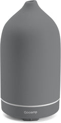 200ML Ceramic Essential Oil Diffuser - Ultrasonic Aromatherapy & Humidifier with 7-Color LED Lights, Auto Shut-Off, Grey, 1H/3H/6H Timer | Scent for Home,Office,Yoga