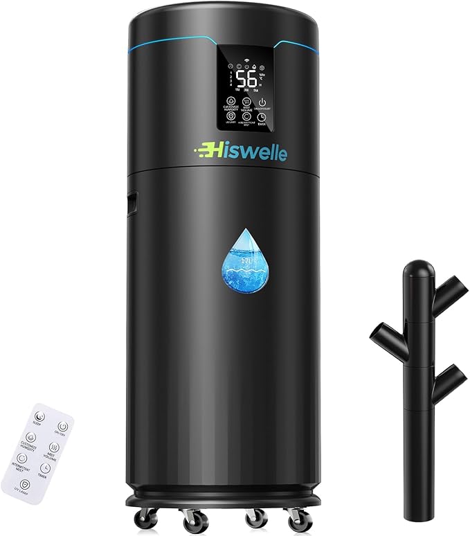 Large Humidifiers for Bedroom, 4.5 Gal Cool Mist Humidifier for Large Room Whole House with Remote Control, 800mL/h Output, 48H Runtime, Auto Humidistat, Wheels, Timer, Essential Oil Tray
