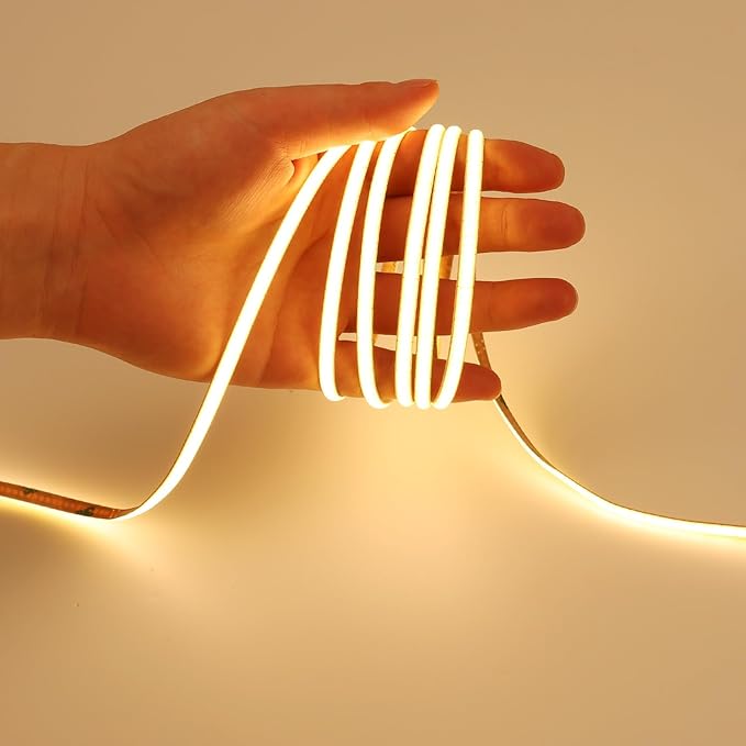 GOMING 5V COB USB LED Strip Light Warm White 3000K 5mm Width USB Powered 13.12ft/4M 400LEDs/M Flexible High Brightness IP20 Not Waterproof LED Tape Lights for DIY Decoration Lighting(2pcs x 6.6ft)
