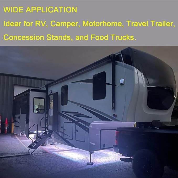 Rv Underglow Led Light Kit, Underbody Accent Lighting for Camper Motorhome Travel Trailer Concession Stands Food Trucks, Rv Led Light Strip, Rv Awning Lighs, 5m(16.4ft), Dc 12v, White