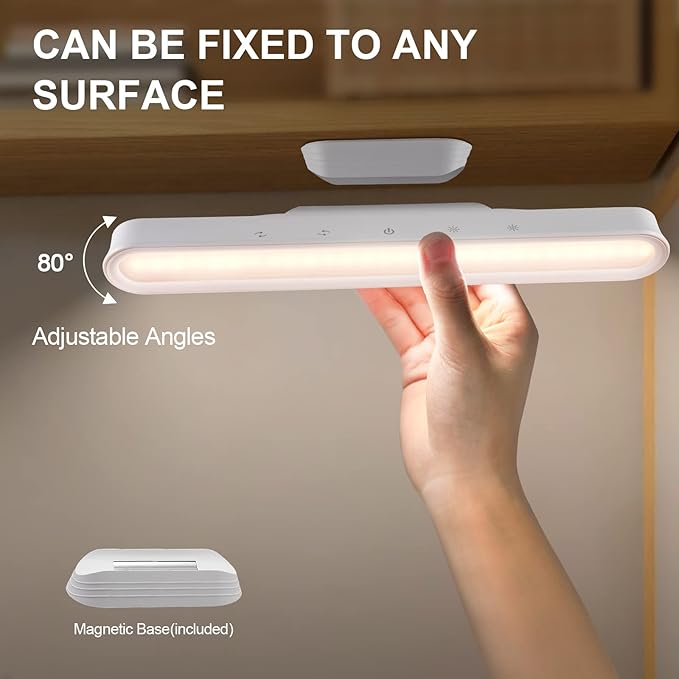 Under Cabinet Lights Wireless, Under Counter Lights for Kitchen Touch Control, Magnetic Closet Lighting, Rechargeable USB-C Battery Powered Lights, Dimmable Color Temperature/Brightness(2Pcs)