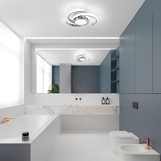 ADISUN LED Modern Ceiling Light,6000K Semi Flush Mount Ceiling Light Fixture,Unique Ceiling Lights for Living Room Bedroom Corridor Aisle Hallway Indoor Ceiling Lamp (D11 in*H2.9 in; 33W)