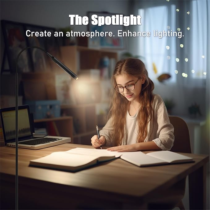 Floor Lamp for Living Room, bedrooms,Work,Study and Home Decor.with Remote Control.4 Color temperatures LED Bulb.Lighting Brightness Adjustable from 10%-100%.Modern Reading Standing lamp.