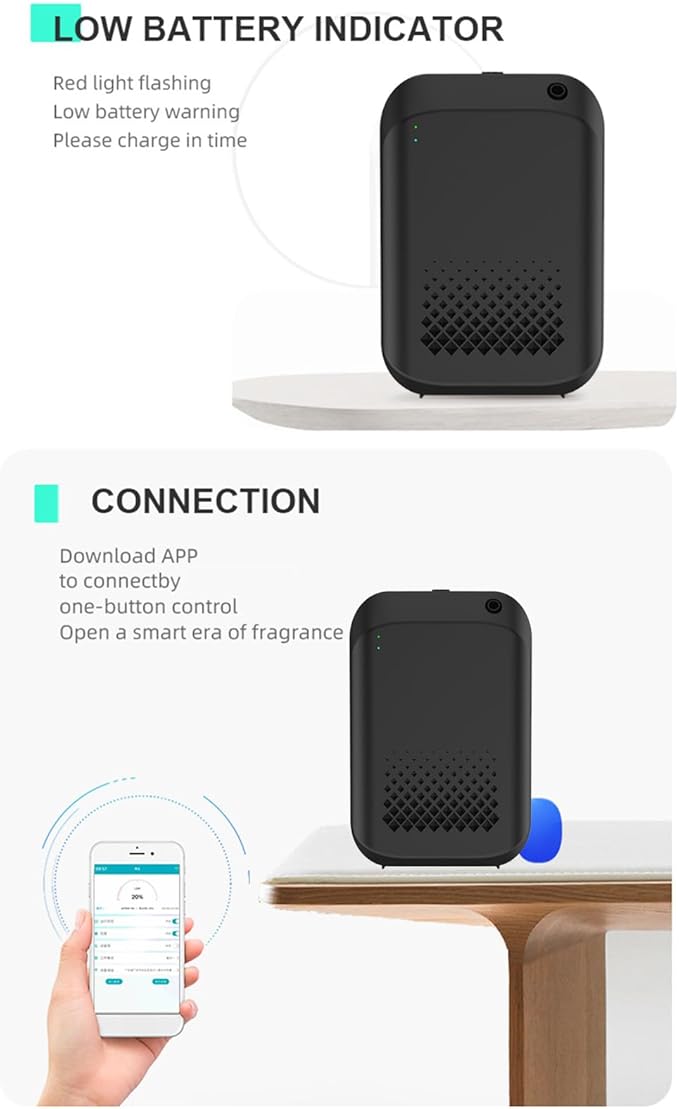 Bewinner Smart Scent Air Machine for Home, 150ml Bluetooth Hotel Diffuser with APP Control, Wall Mountable Aromatherapy Essential Oil Diffuser for Home Hotel Spa Office (Black)