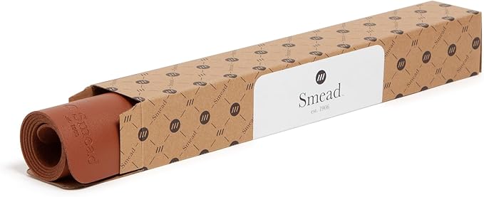 Smead Desk Pad, Vegan Leather Desk Mat with Non-Slip Faux Suede Backing, Perfect Desk Organizer for Office Decor, 31.5” x 15.7” Medium, Saddle (64832)