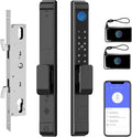 eLinkSmart Slim Keypad Door Lock Built-in WiFi Fingerprint Keyless Entry Mortise Smart Lock for Sliding Patio Glass Door, 2885 Hook Latch, Fits 22–110mm (0.87"-4.33") Door Thickness, Tuya App