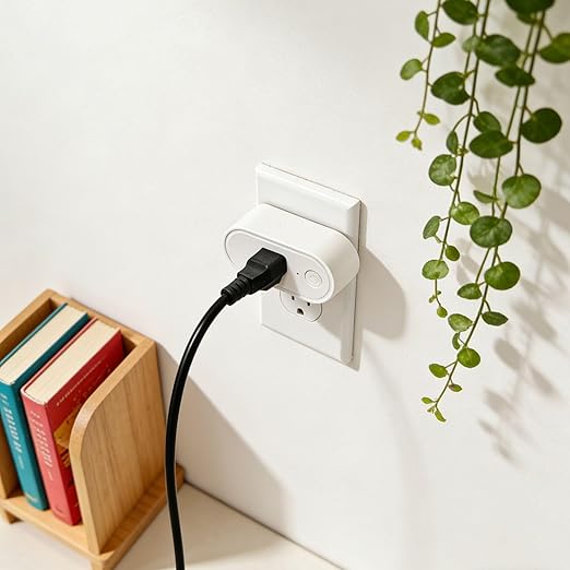 LoraTap Wireless Outlet - Ergonomic Round Remote (Comfort Grip!) + Magnetic Wall Base - Stick & Grab, No Wall Damage - 15A/1875W 100ft Range - Control for Hard-to-Reach Sockets, No More Bending