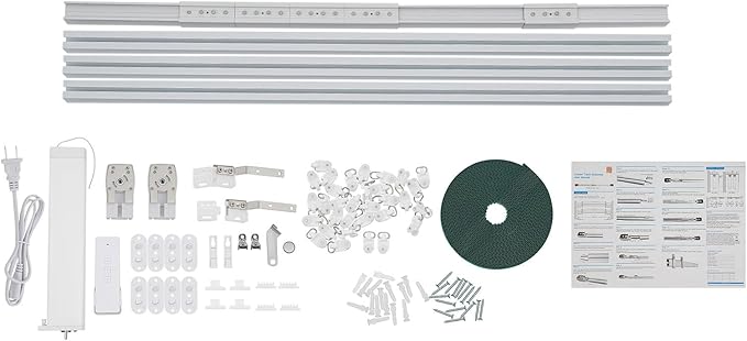 Electric Curtain Track, 7.08-13.78ft Motorized Curtain Track System, Smart Electric Curtain Rail with Remote Control, App & Voice Control, Compatible with Alexa and Google Home