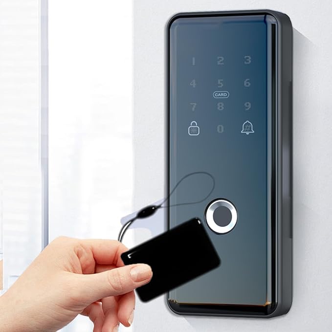 Smart Fingerprint Deadbolt Lock with App Control – 5-in-1 Keyless Entry (Fingerprint, App, Passcode, Card, Key), Tuya WiFi Smart Lock for Wooden, Metal & Framed Glass Doors