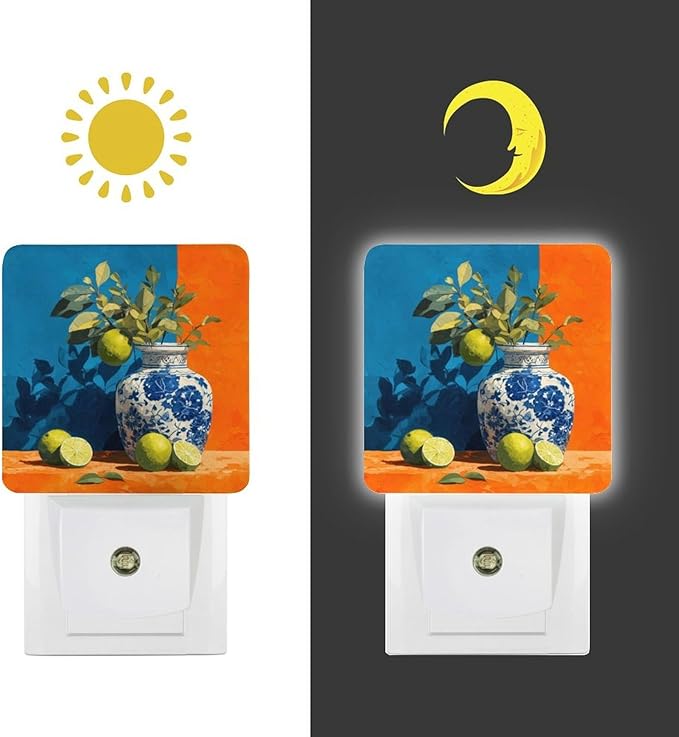 Night Lights Plug Into Wall, Cerulean Contrast LED Smart Light Sensor Night Light Auto Dusk to Dawn for Hallway, Bedroom, Bathroom, Stairway