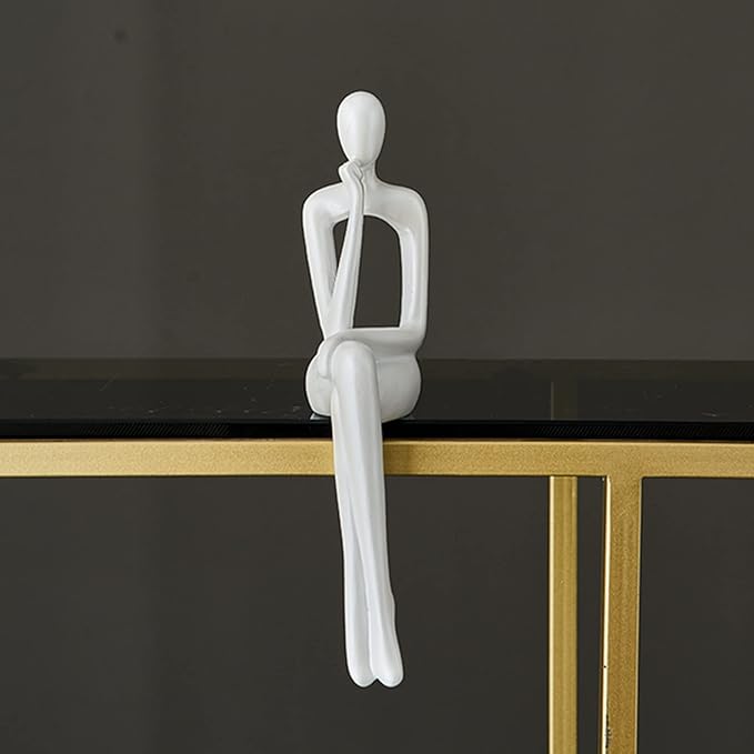 XINXUAN White Statue Home Decor - Modern Bookshelf & Desk Decor - 3 Piece Set