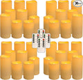 36 Pack Waterproof Flameless LED Candles - Outdoor Battery Operated Candles with Remote & Timer, Realistic Flickering Flame, Safe for Porch, Patio, Weddings, Parties & Home Decor