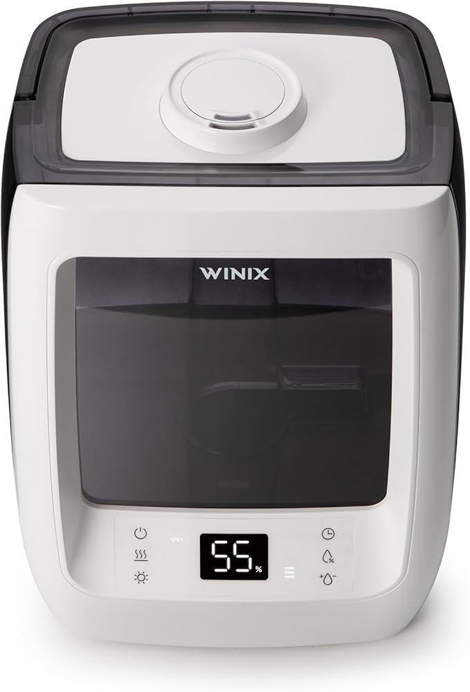 Winix L201 Large Room 2-Gallon Ultrasonic Humidifier - Warm & Cool Mist, 120-Hour Runtime, Adjustable Humidistat, Dual 360° Mist + Demineralization Capsules and Aromatherapy Pads Included