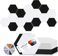 Mollywell Hexagon Acoustic Panels 14x12 - Reduce Echo & Reverb, Noise Blocking Wall Tiles for Recording Studio & Home Office, Black & White Sound Absorbing Panels