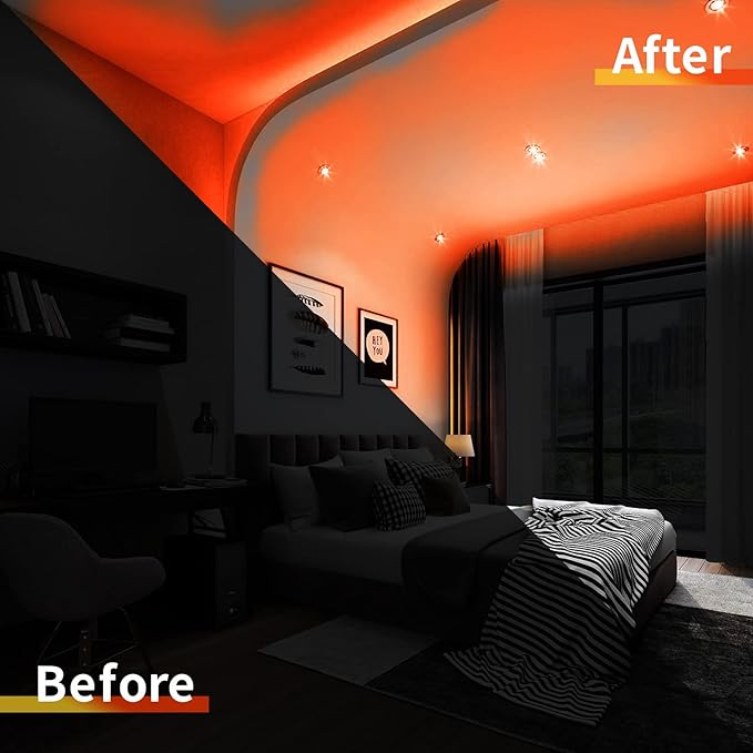32.8FT/10M/2PCS Orange LED Neon Light Strip with Installation Accessories - Flexible Waterproof 12V DC Rope Lights for Eye-Catching Indoor & Outdoor Decoration [Adapter Not Included]