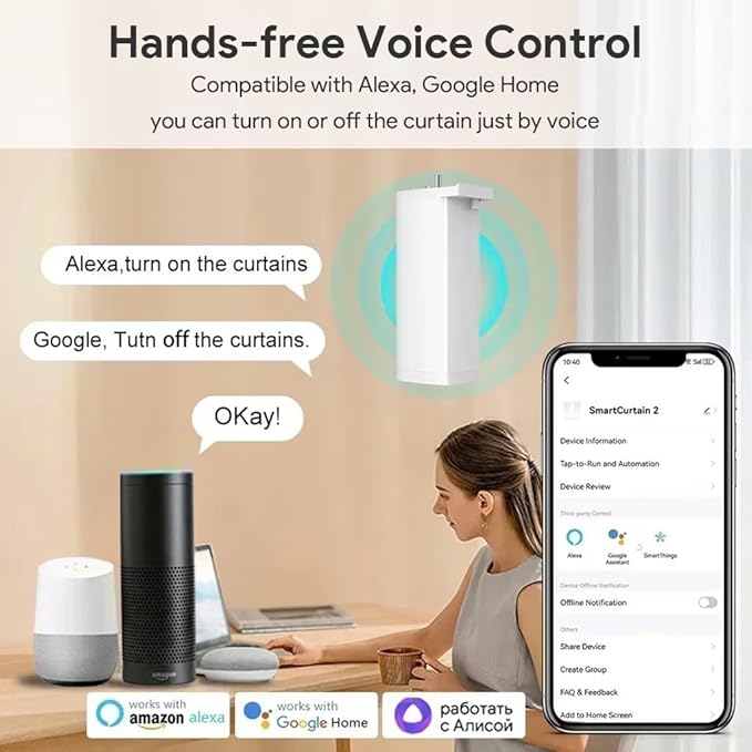 Mini Smart Curtain Track System, WiFi Motorized Curtain Rods Remote Control, Automatic Drapery Opener Compatible with Alexa Google Home, Quiet Electric Tracks (7 meters (275.6 inches))