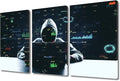TUMOVO AI Big Data Posters Canvas Print Hacker Malware Art Prints 3 Pieces Wall Art Hacker Paintings Pictures Prints on Canvas Giclee Artwork Framed Ready to Hang Posters and Prints, 36" Wx24 H