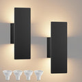 Tipace Hardwired Black Wall Sconces,3000K Modern Wall Lights Led Indoor Wall Wall Mount Light for Bedroom,Living Room, Hallway,GU10 Bulbs Included,2 Pack