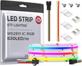 BTF-LIGHTING FCOB WS2811 IC RGB COB LED Strip 9.8FT DC24V 630LED/m Flexible High Density Uniform Chasing Color Light 14IC/m 10mm Width Dream Color for Home Indoor Decor(No Adapter or Controller)