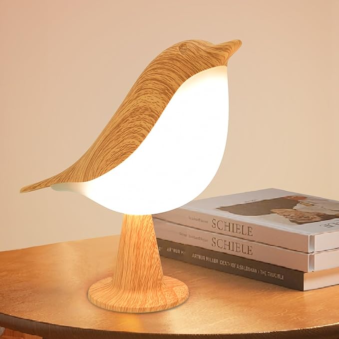 Small Cute Bird Table Lamp, Touch Night Light, Cordless Bedside Lamps, Desk Lamp, 3-Way Dimmable USB Rechargeable Battery 2600mAh Nightstand Lamps for Bedroom, Bird Decor Gifts