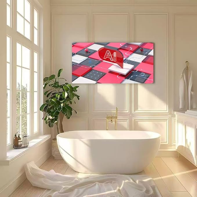 Wibinuki Wall Art Wall Decor Wall Paintings Artificial Intelligence - chbot assistant. AI chbot. for Living Room Bedroom Bathroom Home Decor Can Be Hung Directly 20"x 40"
