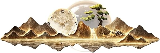 Light Luxury Clock Wall Aesthetic Creative Led Wall Watch Nordic Living Room Home Decoration(C,210x70cm)