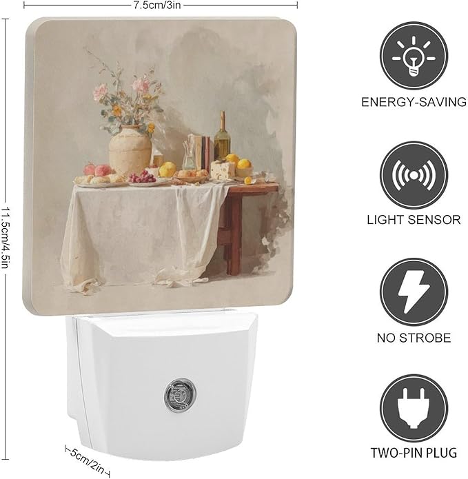 Plug in Night Light with LED & Smart Light Sensor, The Ideal Home Auto-On/Off Night Lights Plug Into Wall for Bedroom, Bathroom, Hallway, Stairway