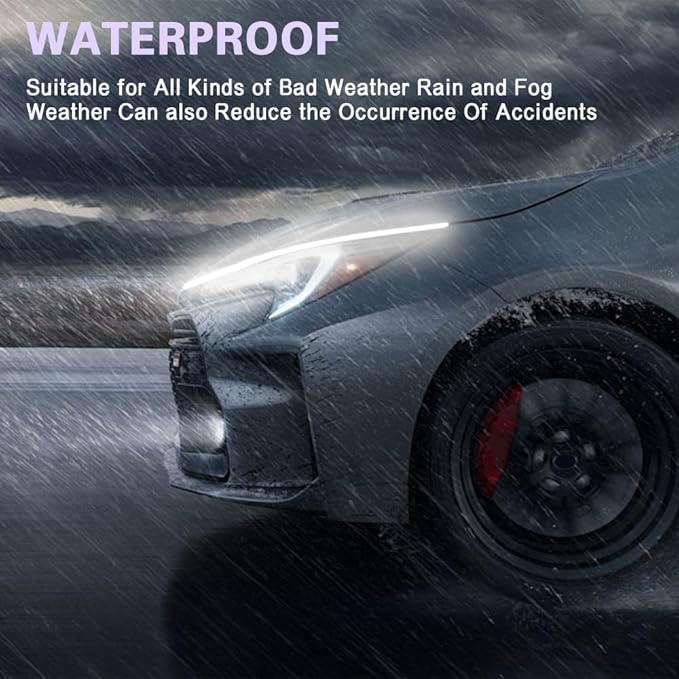 HAOBO Car Hood Light Strip, LED Strip Lights for Cars, 70 Inch 12V Flexible Waterproof Daytime Running Lights, Universal Engine Cover Decoration Accessories Dynamic LED Hood Strip Light Fit Most Cars