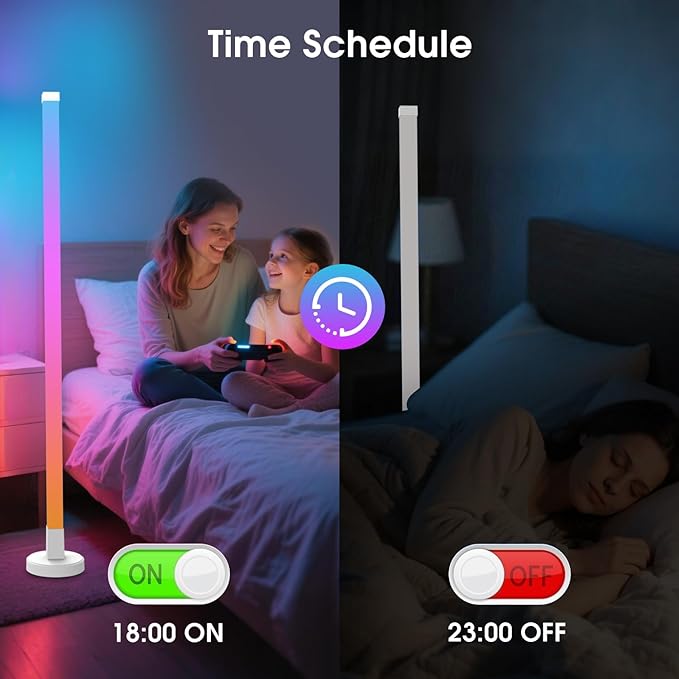 Corner Floor Lamp, 2 Pack RGB LED Corner Lamp with Smart App and Remote Control, 16 Million Colors & 200+ Scene, Music Sync, Color Changing Ambient Mood Lighting for Living Room, Bedroom, Gaming Room