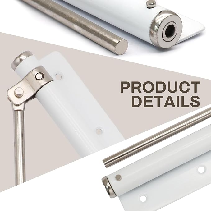 Litoexpe Automatic Door Closer, Safety Spring Door Closers Auto Soft Close, Adjustable Catch Speed with Arm, White