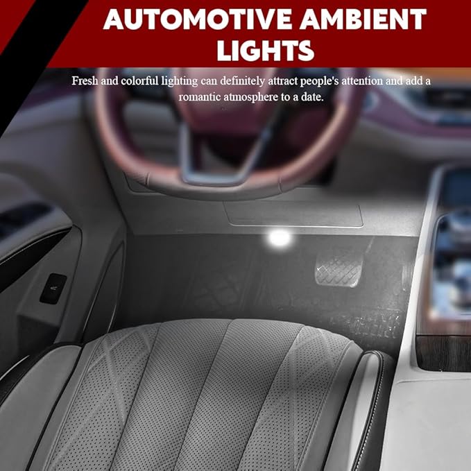 Car Interior LED Lights, Automotive Ambient Neon Light Kit with USB Port, Automotive Under Dash Decoration Night Lamp for Men and Women, 4 in 1 Decoration Lights for Car, Garden, Home, Part (White)