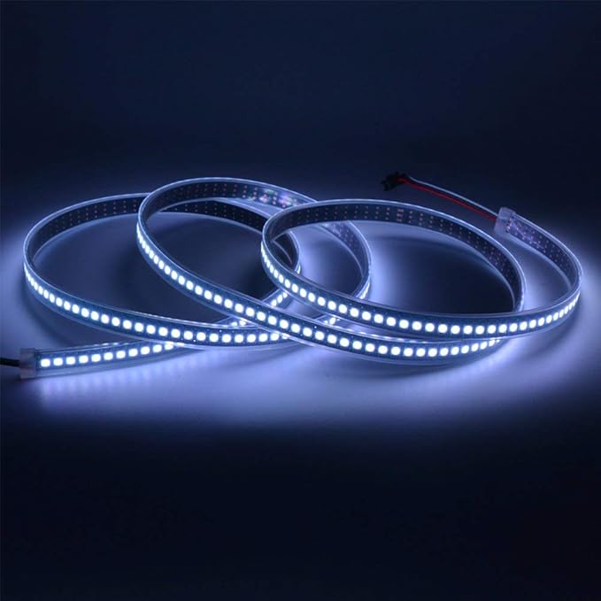 WS2812B LED Strip Lights 3.2ft 1M WS2812B 144LEDs Programmable Individual Addressable WS2811 Built-in 5050 RGB LED Strip IP67 Waterproof DC5V with Mini Controller
