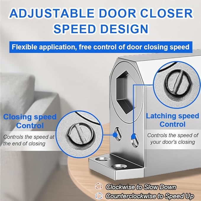 Automatic Hydraulic Door Closers Commercial, Screen Door Closer Hinge Self Closing, for Home Residential Storm Door Closer with Hold Open Easy Install Adjustable Door Opener