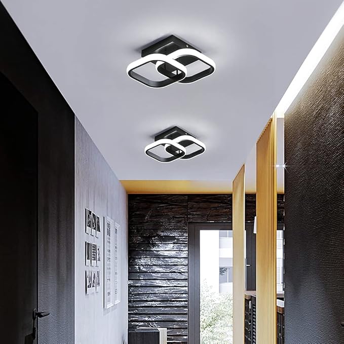 DELIPOP Modern LED Ceiling Light, 22W 6500K Flush Mount Light Fixture for Kitchen Bathroom Bedroom Living Room Hallway Ceiling Light Fixture