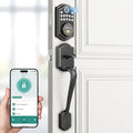 DS10 Pro Keyless Entry Door Lock with Handle Set, Smart Front Door Locks Set, Electronic Keypad, Fingerprint Deadbolt, Bluetooth APP Control, Auto-Lock & One Touch Locking, Oil Rubbed Bronze