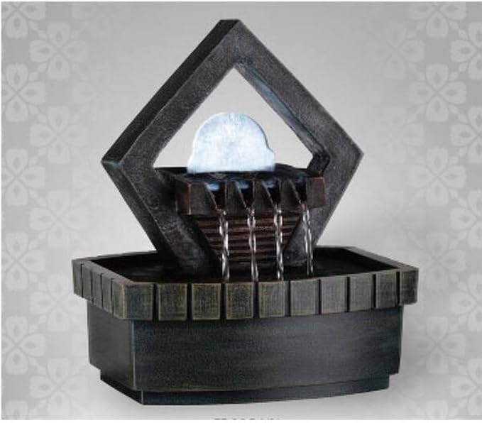 Kaimei Indoor Zen Fountain with LED Lights - 9.5 Inch Meditation Decor