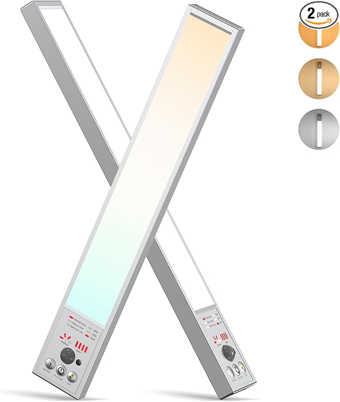 111 LEDs Dimmable Under Cabinet Lighting Wireless, 2800mAh Battery Operated, 3 Color Closet Lights Motion Sensor Light Indoor Rechargeable, 4 Mode Magnetic Under Counter Lights for Kitchen, 2 Pack