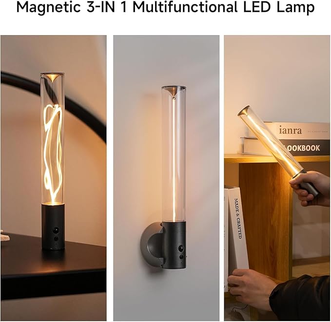 AUGE LIGHT Motion Sensor Wall Sconce Motion Sensor Light Magnetic Body Sensor Wall Light Wall Sconce Rechargeable USB Torch Light Cordless Handheld Portable for Bedside Stair Hallway (Matte Grey)