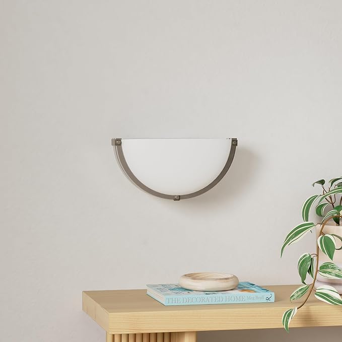 13 inch Dimmable LED Wall Sconce, Half Moon Wall Light Fixture, 3000K/4000K/5000K Color Temperature Adjustable, Modern Bathroom Vanity Light Fixtures，Super Bright 950 Lumen (Brushed Nickel)