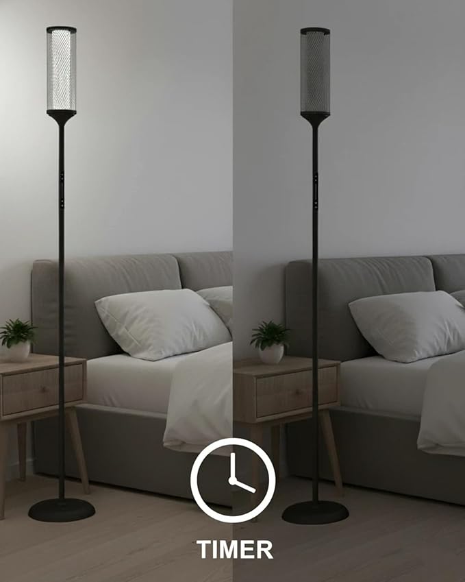 JOOFO RGB Smart Floor Lamp with Remote and Touch Control, Color Changing LED Standing Lamp with Music Sync and Dimming for Bedroom and Living Room