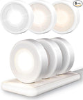 EZVALO LED Puck Lights with Charging Station, Rechargeable Sitck On Tap Lights, Wireless Closet Light, 3 Color Temps, Under Cabinet Lights, 2.5'' Mini Touch Light for Kitchen,Pantry,Shelves(6 Pack)