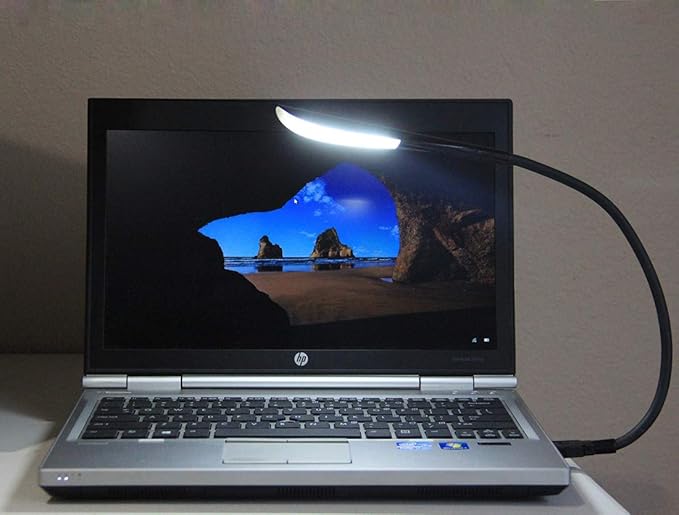USB Reading Lamp with 14 LEDs Dimmable Touch Switch and Flexible Gooseneck for Notebook Laptop, Desktop, PC and MAC Computer + On/Off Setting (14 LED, Black)