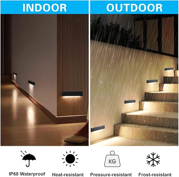 6 Pack Low Voltage AC/DC 12V LED Landscape Deck Light,Outdoor Retaining Wall Lights, IP65 Waterproof Step Lights,for Stair Lighting and Yard Patio Pathway Walkway (2700K)