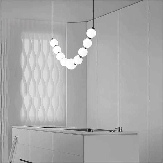 Modern Home Decor Led Lights Pendant Light Lamps for Living Room Chandeliers for Dining Room Hanging Light Indoor Lighting(RC Remote dimming,1 String 9 Heads)