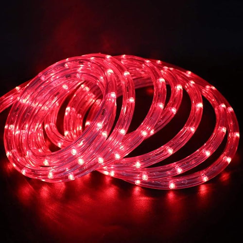 1/2" Rope Light, 2-Wire Waterproof LED Rope Light Kit, 110V-120V PVC 30 LED/M Tube Lights Strip for Background, Outdoor, Christmas, Home Decoration (20ft, Red)