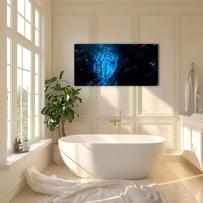 Wibinuki Wall Art Wall Decor Wall Paintings Big da array and infos on The future of quantum technology and AI for Living Room Bedroom Bathroom Home Decor Can Be Hung Directly 20"x 40"