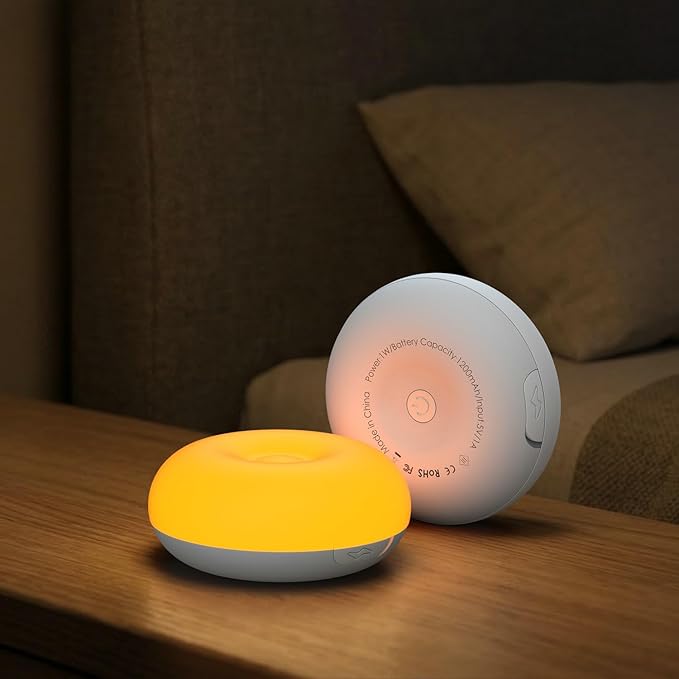 Baby Night Light, 0 Blue Light Nursery Night Egg Light for Breastfeeding, 1800K Amber BPA-Free Silicone Lamp with Child Lock, Dimmable Touch & Flip Control, Rechargeable Bedside Light for Kids Toddler